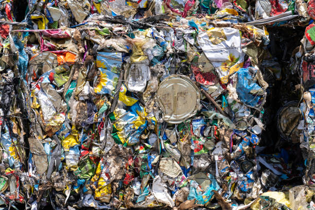 istock Stacks of Compacted Recyclables and Bundled Recyclables. 1606170644