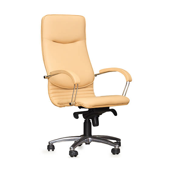 istock The office chair from beige leather. Isolated 160617515