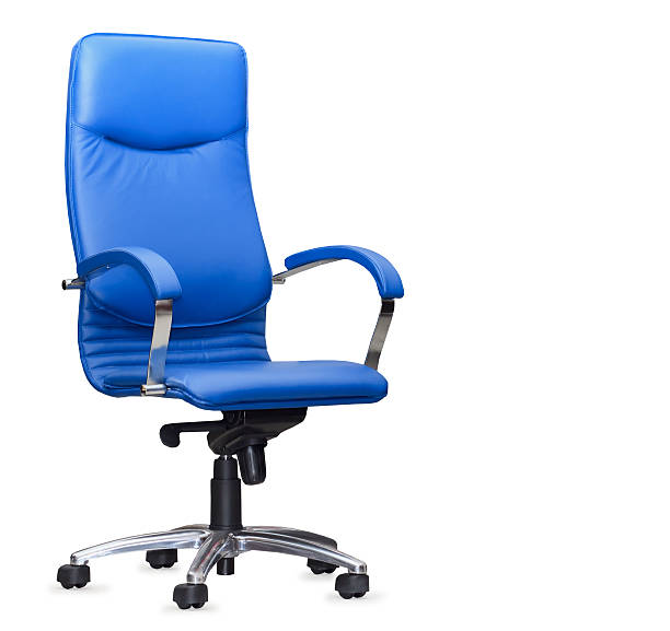 The office chair from bue leather. Isolated