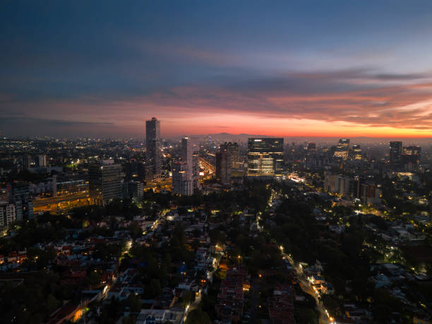 Dawn at Mexico City stock photo