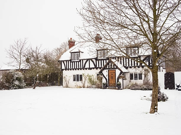 istock Tudor style house in the snow 160617778