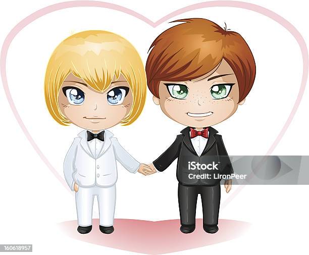 Gay Grooms Getting Married 2 Stock Illustration - Download Image Now - Adult, Black Color, Blond Hair