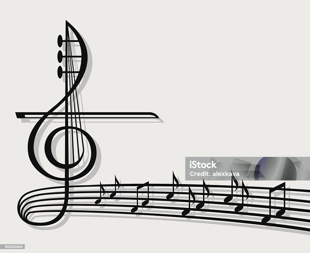 Notas musicais - Vetor de Instrumento Musical de Cordas royalty-free