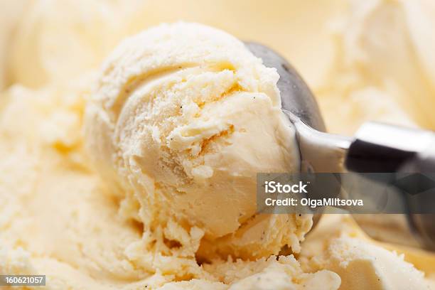 Close Up Of Scoop Of Vanilla Ice Cream Stock Photo - Download Image Now - Ice Cream, Vanilla Ice Cream, Serving Scoop