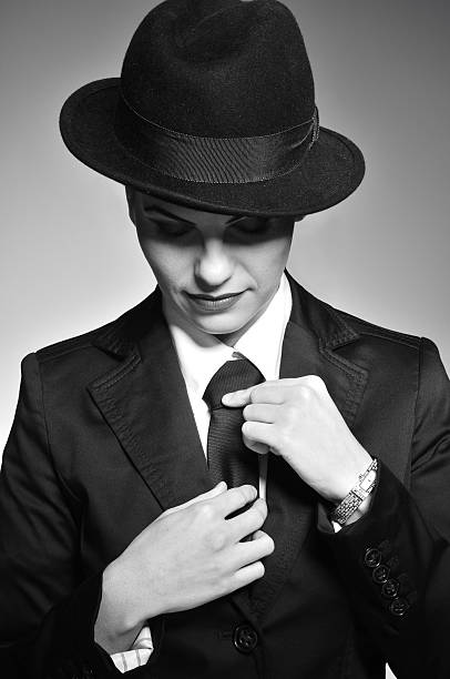 istock Beautiful woman in men's clothes 160621094