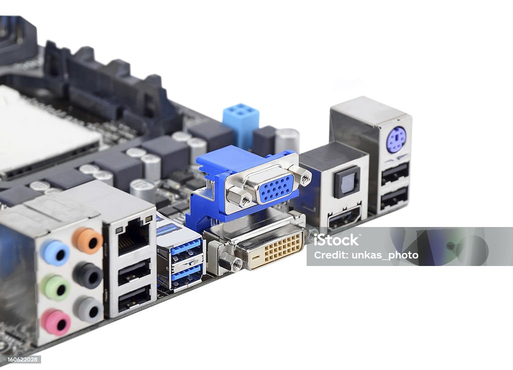 Connector von computer-motherboard Bord - Lizenzfrei Ausrüstung und Geräte Stock-Foto
