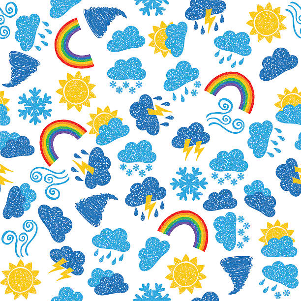 天候のシームレスなパターン - seamless pattern meteorology snowflake点のイラスト素材／クリップアート素材／マンガ素材／アイコン素材