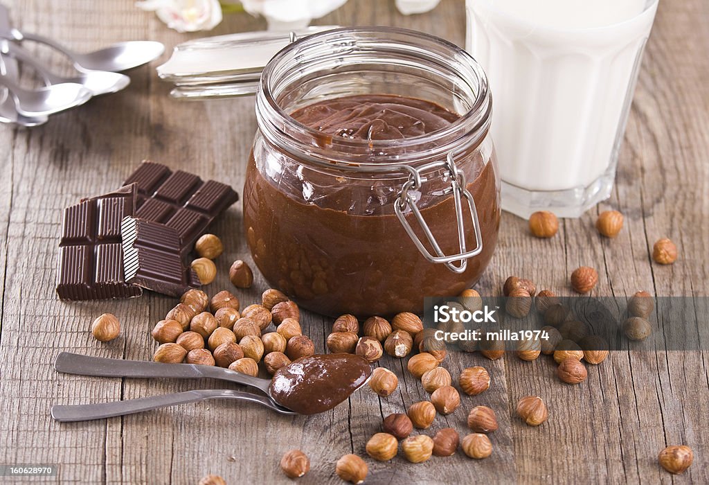 Chocolate hazelnut spread. Cream - Dairy Product Stock Photo