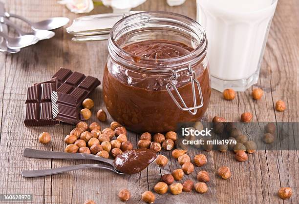Chocolate Hazelnut Spread Stock Photo - Download Image Now - Cream - Dairy Product, Breakfast, Brown