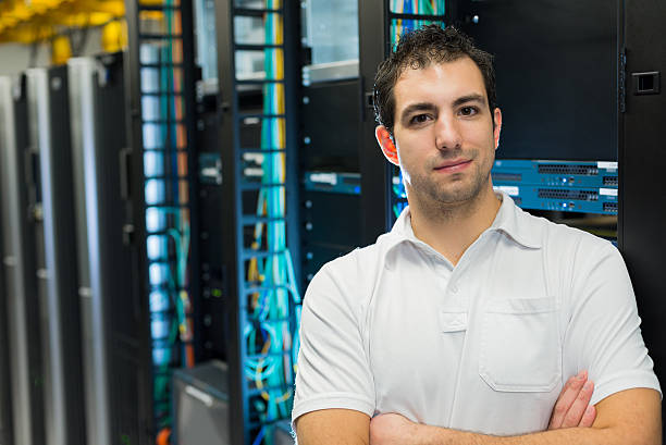 Portrait of a datacenter manager stock photo