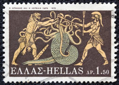 GREECE - CIRCA 1970: A stamp printed in Greece, from the ''Hercules\