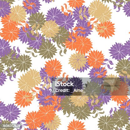 istock Abstract colorful messy doodle flower seamless pattern. Fantasy floral background 1606317619