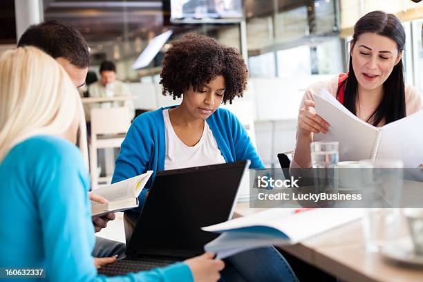 Students Sitting At The Table And Study Stock Photo - Download Image Now - Adolescence, Adult, Beautiful People