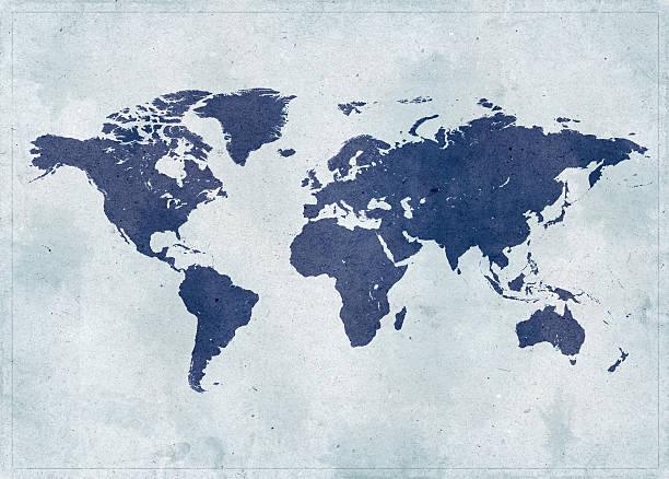 vintage mapa do mundo - world atlas imagens e fotografias de stock