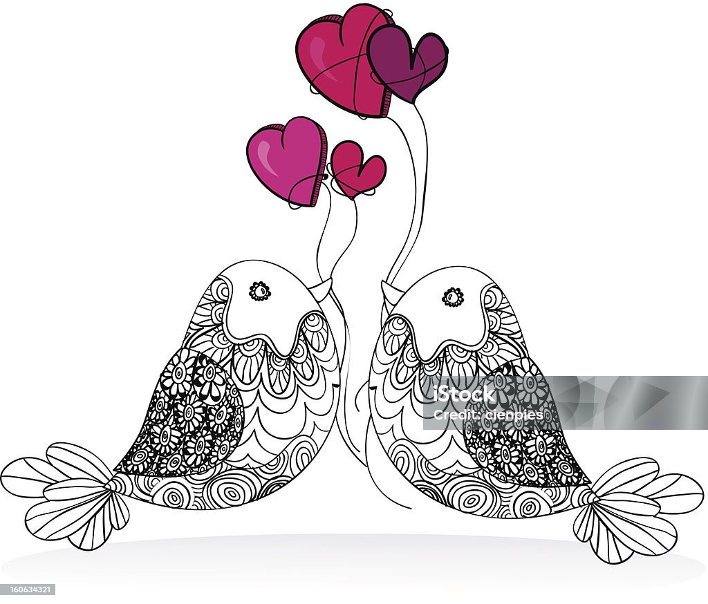 Dia dos Namorados casal aves amor - Vetor de Adulto royalty-free