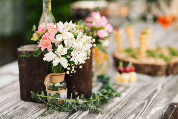結婚式のブーケのテーブル