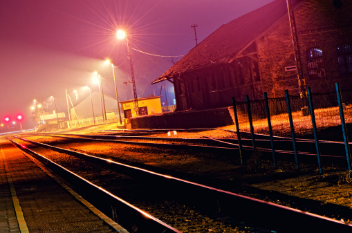 Railway station in the night