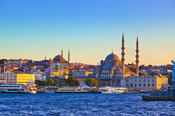 istanbul sonnenuntergang - istanbul bosphorus road street stock-fotos und bilder