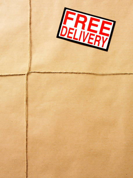 istock Free Delivery on a Brown Paper Parcel 160640840