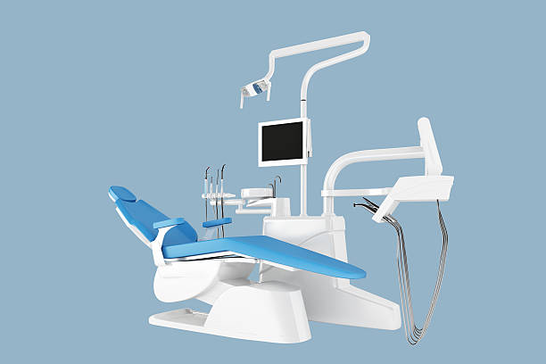dental stuhl-clipping path - zahnarztstuhl stock-fotos und bilder