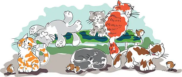 Vector illustration of Cats