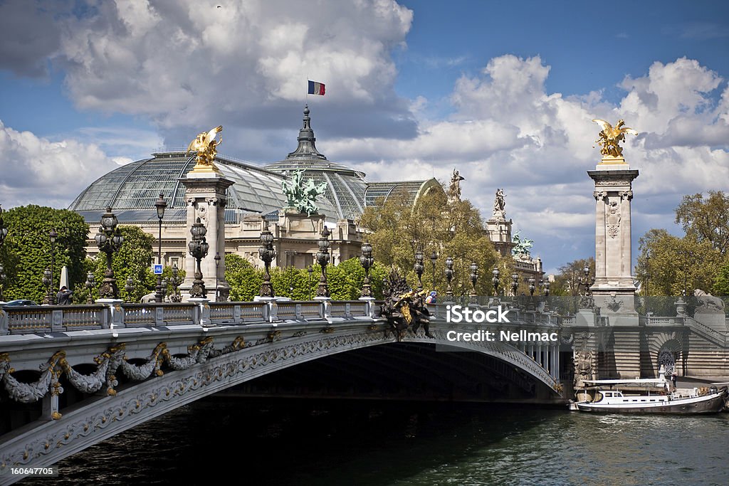 Pont Alexandre III Brücke in Paris, die Seine - Lizenzfrei Grand Palais Stock-Foto