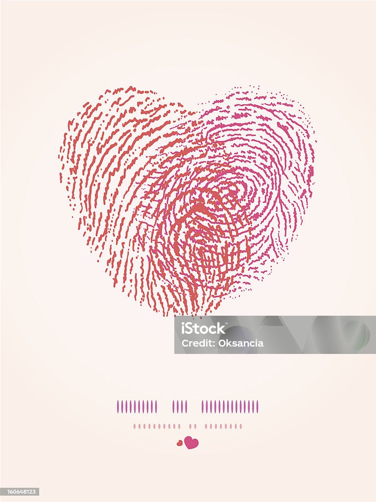 Отпечаток пальца сердца романтический фон - Векторная графика Отпечаток пальца роялти-фри