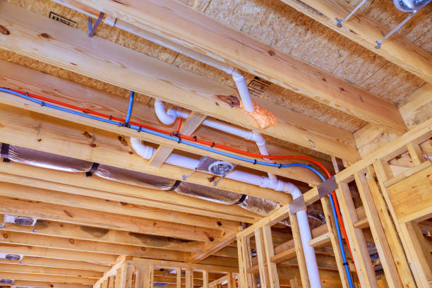 istock Pvc plastic water piping and drain system integration in new home construction 1606496192
