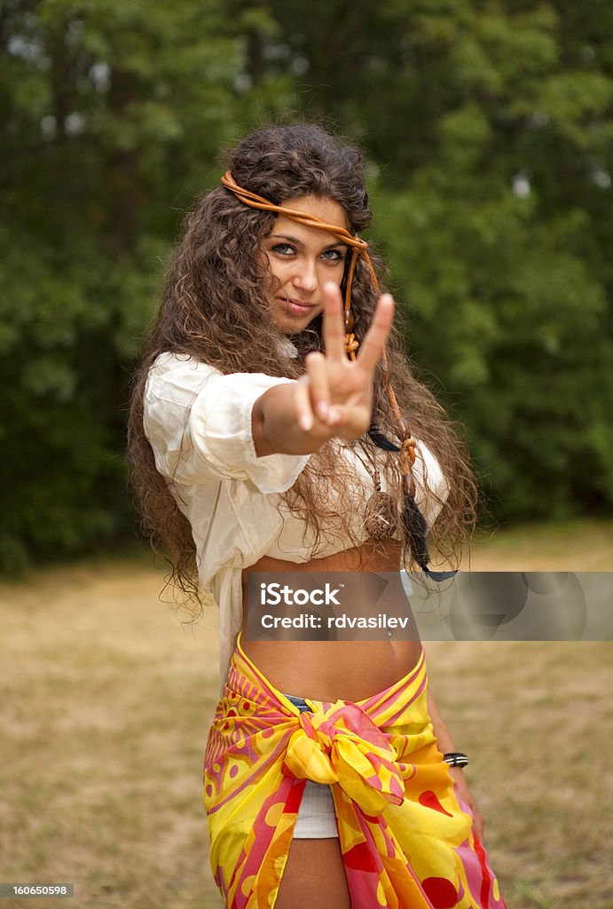 Fille Hippie - Photo de Femmes libre de droits