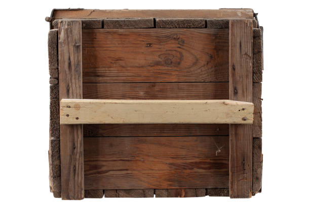 istock Army ammunition wooden crate. Text in russian - type of ammunition, projectile caliber, projectile type, number of pieces and weight. 1606550065