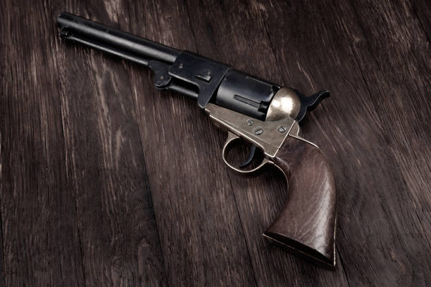 istock Antique american old west percussion revolver 1606550716