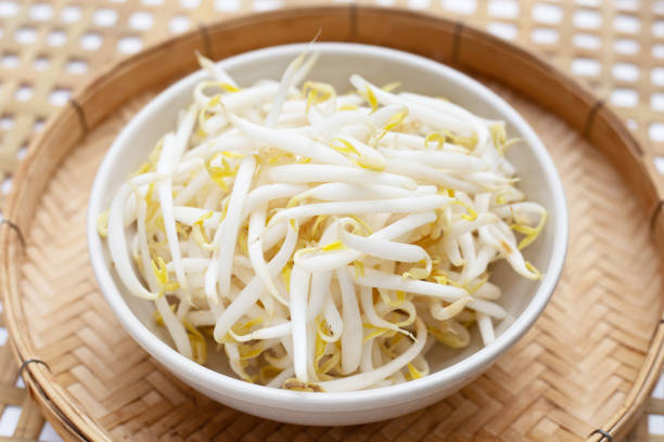 istock Bean sprouts on bamboo weave plate 1606566336
