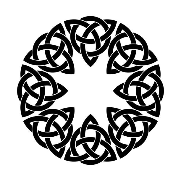 krąg symboli wikingów skandynawskich - odin stock illustrations