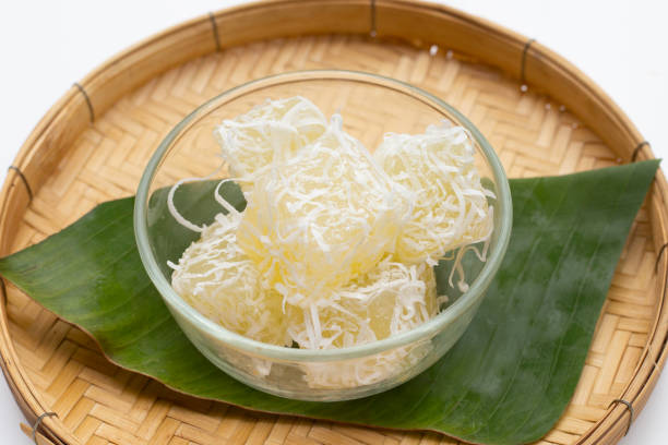 istock Steamed tapioca cake or cassava cake with grated coconut 1606656844