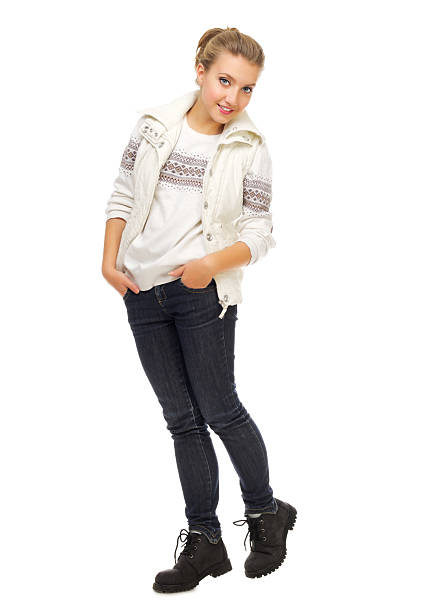 istock Young girl in sweater and jeans 160669196