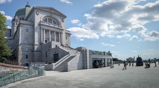 Montreal, Quebec, Canada - July 30, 2023:  St. Joseph's Oratory in Montreal is Canada's largest church.   It was founded by a monk, Brother Andre, who gained a reputation for being a faith healer and was recognized for performing miracles. Significant rehabilitation and upgrades to the Oratory are underway and expected to be completed in 2024.