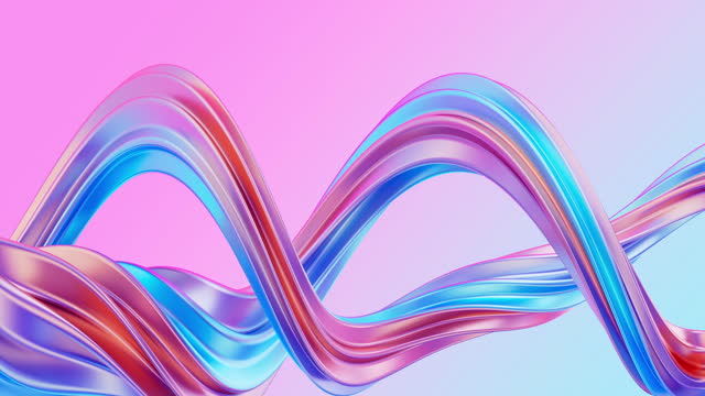 Abstract gradient curve motion video, 3d rendering.