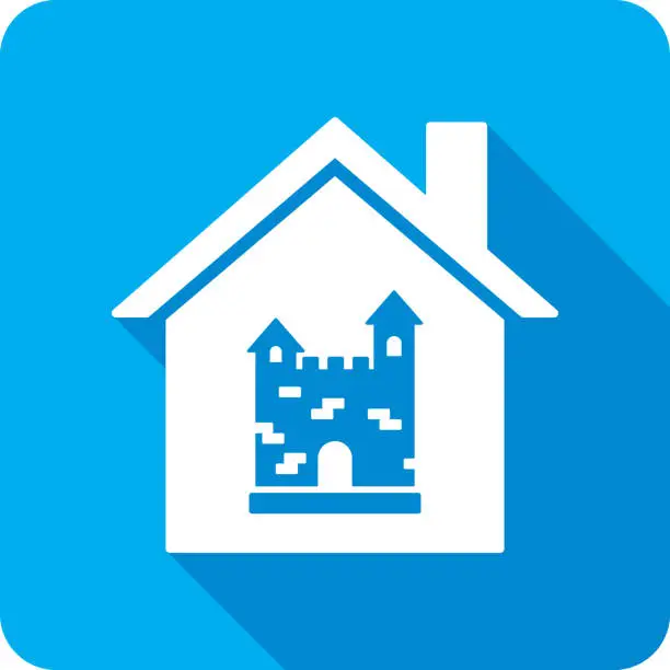 Vector illustration of House Castle Icon Silhouette