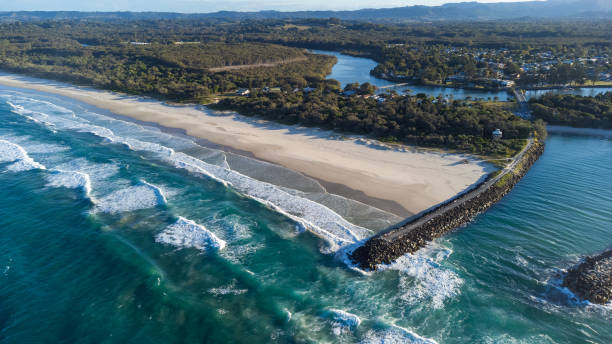 istock Aerial view of the river mouth 1606737046