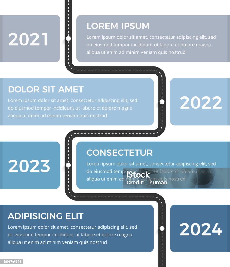 Infographic Time/date Examples Timeline Infographics Stock Illustration - Download Image Now - Road ...