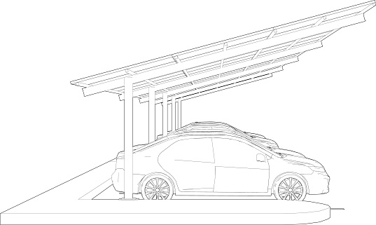 3D illustration of car parking