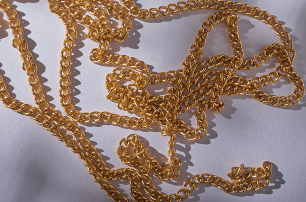 istock gold necklace on the white floor 1606818993