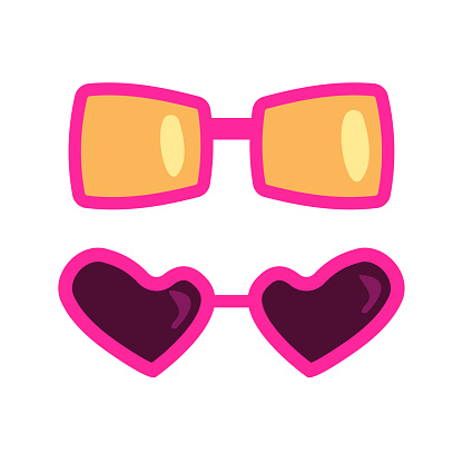 Cute pink sunglasses. Vector illustration