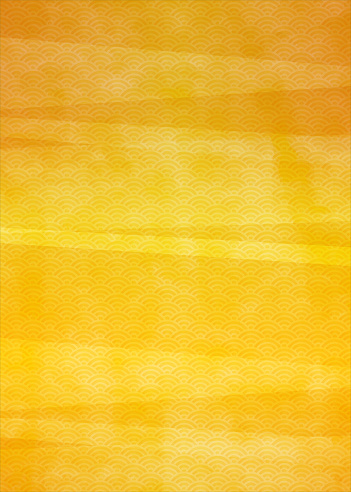 Blue Sea Wave Pattern.　Gold Gradient Background Illustration.　Japanese Pattern.