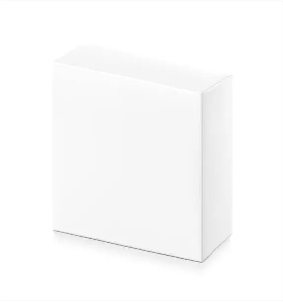 Vector illustration of Universal mockup of blank cardboard box.