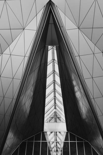 istock Contemporary Building's Futuristic Monochromatic Architectural Elements 1606942539
