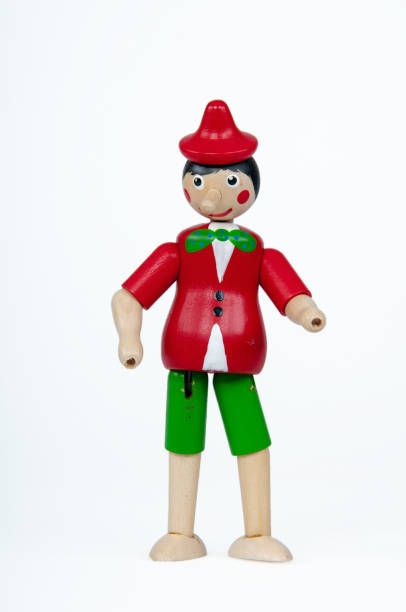 istock Wooden Pinocchio on white background. 1606947348