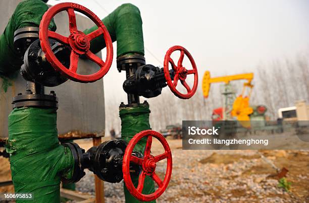 Oil Well Stock Photo - Download Image Now - Back Lit, Blue, Color Image