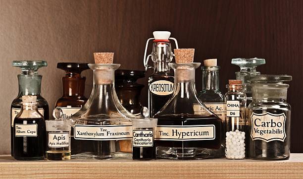 istock Various pharmacy bottles of homeopathic medicine 160696686