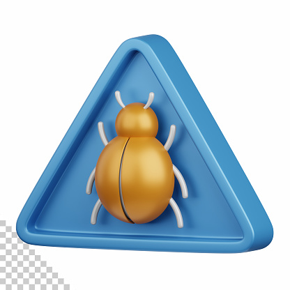 3d rendering bug isolated useful for technology, programming, development, coding, software, app, computing, server and connection design element